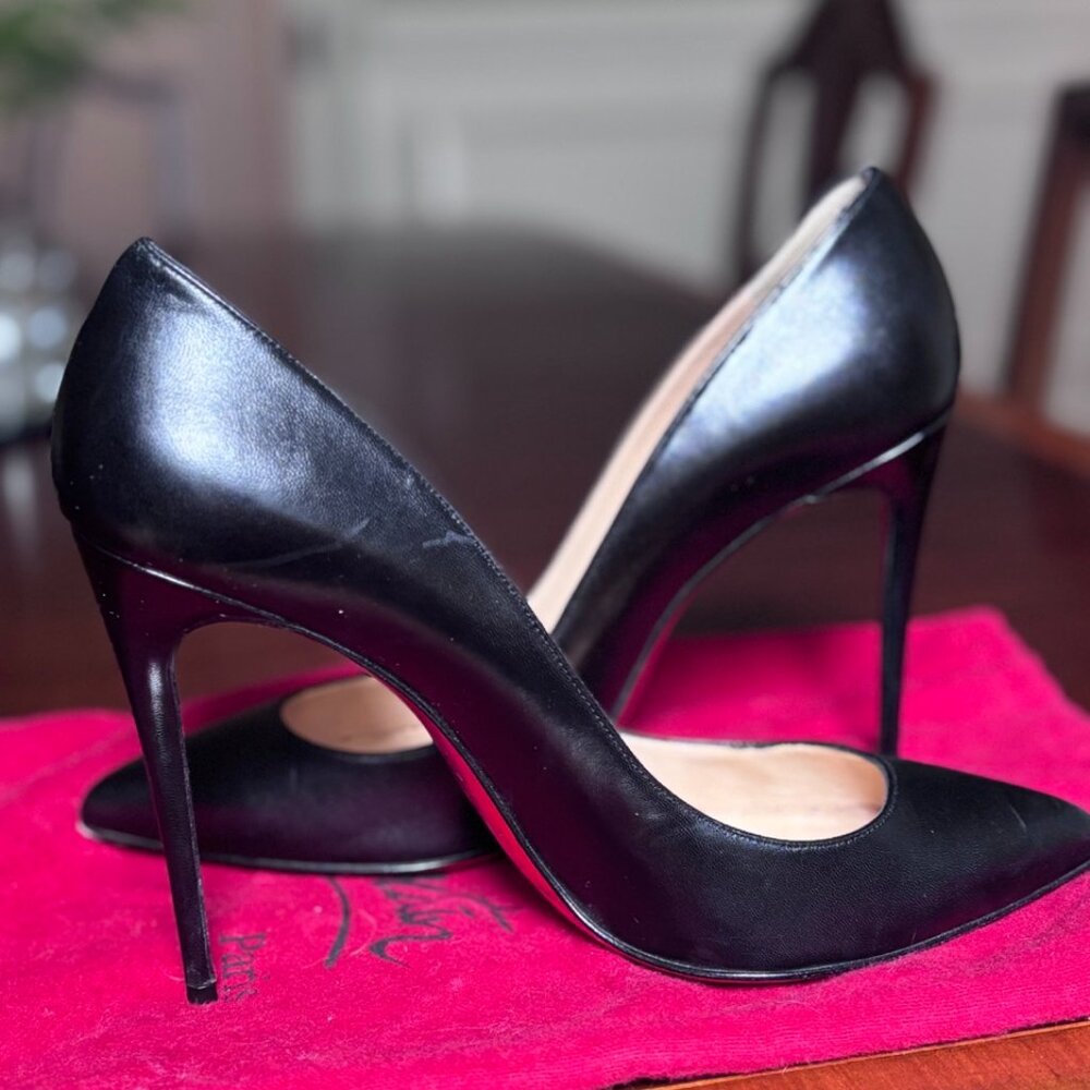 Christian Louboutin Pigalle 100 black leather pumps 39.5
